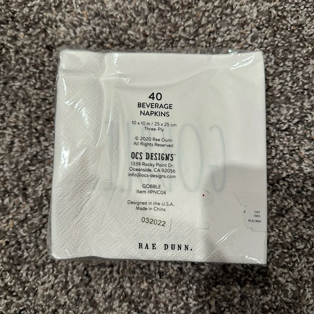Rae Dunn “Gobble” Beverage Napkins